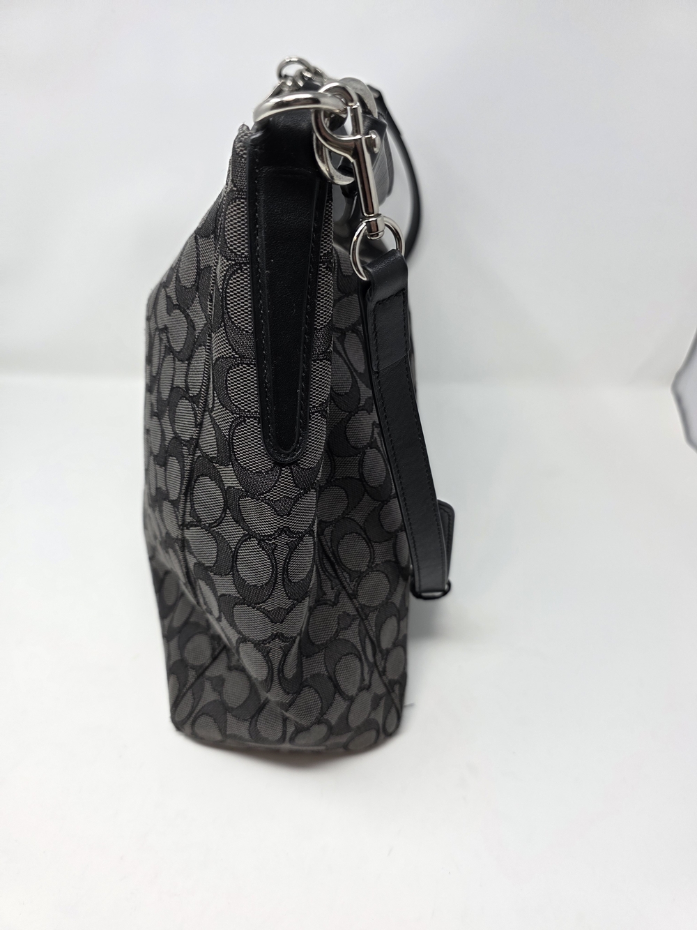 Coach Black Signature Jacquard Hobo Bag - Picture 5 of 8